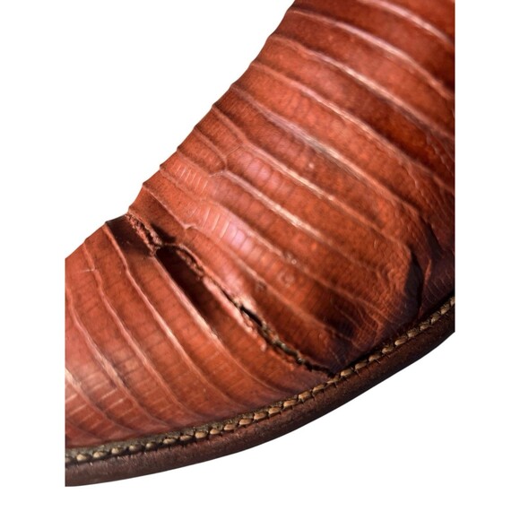 Justin Lizard Skin Mens Cowboy Boots Exotic Western Brown IMPERFECT Size 11 D - Picture 5 of 10